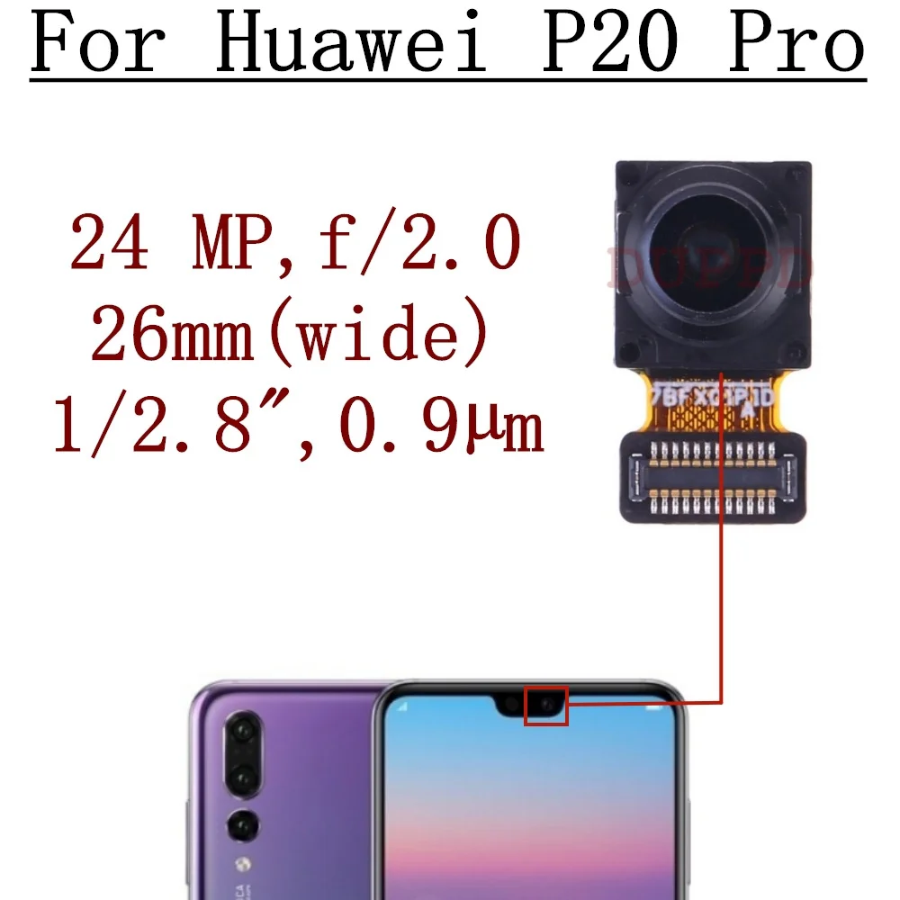 Przedni aparat do Huawei P20 P30 P40 P50 Pro Lite P50E oryginalny mały przedni aparat do Selfie moduł elastyczny kabel