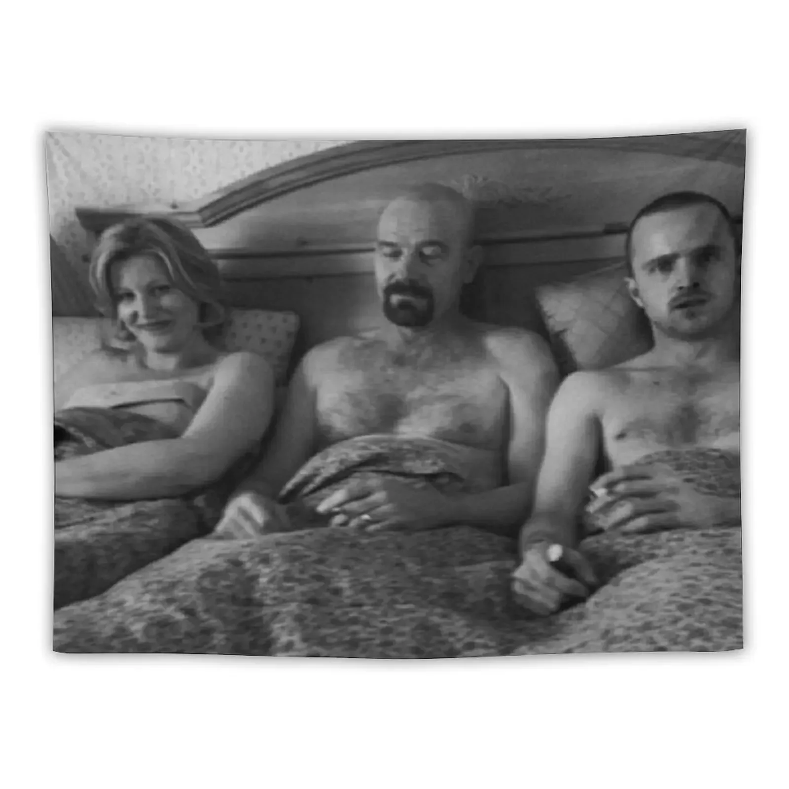 

Breaking bad: Walter in bed with jesse and skyler Tapestry Outdoor Decoration Room Design Tapestry