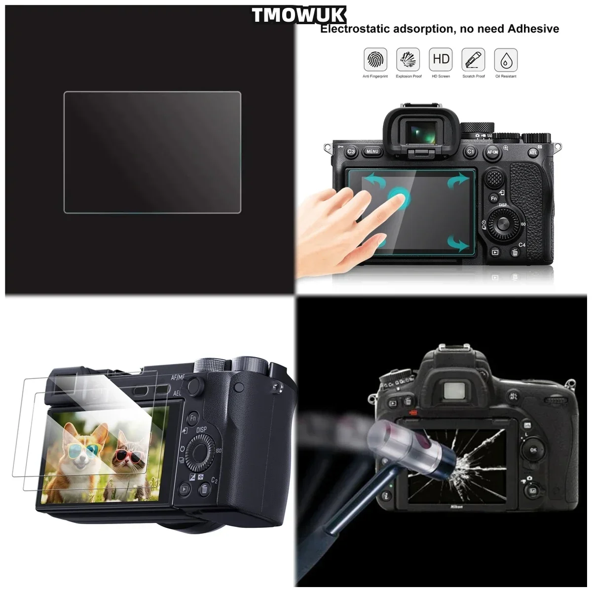 

For RX100 RX100IV RX100VII A9 A9II, Premium 9H Tempered Glass Shield, Crystal Clear Display Protection.