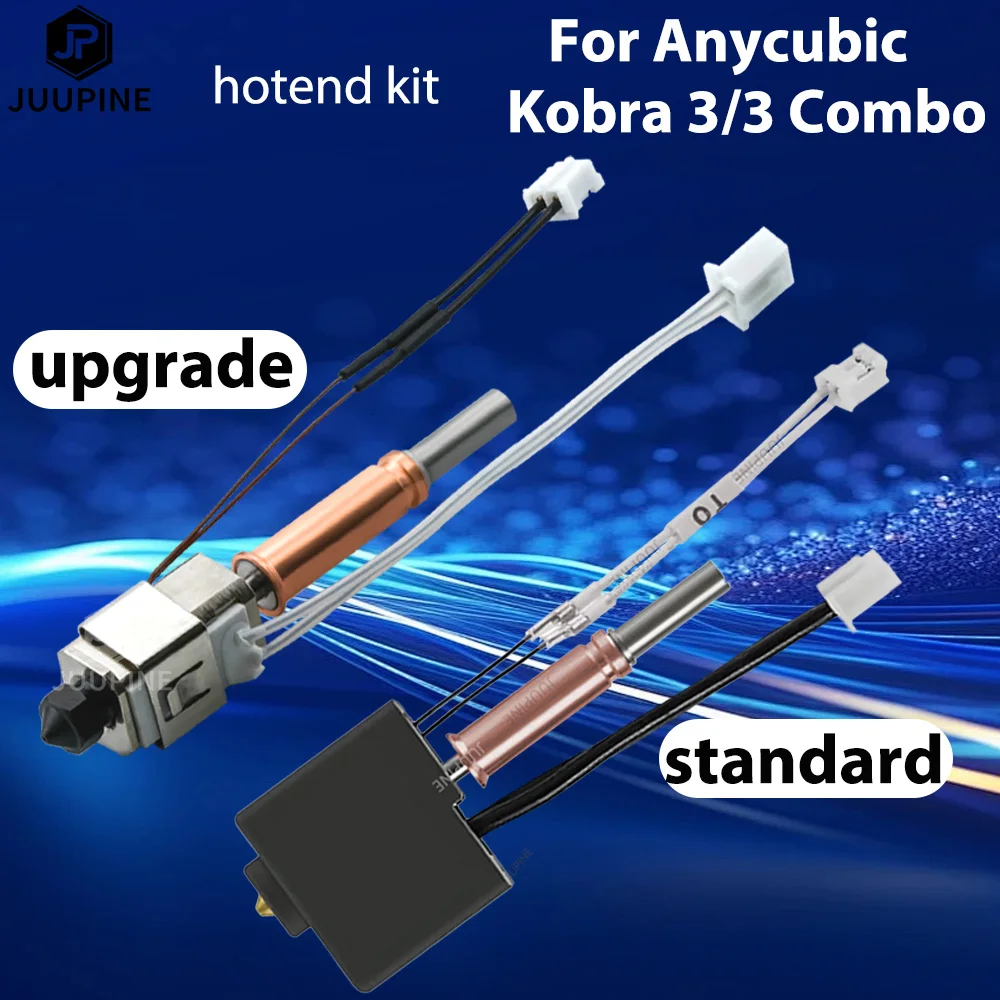 Upgrade For Anycubic Kobra 3 Combo Hotend Ceramic Hot End Nozzle Thermistor Heating Tube Kobra 3 Hotend J Head K3 Parts