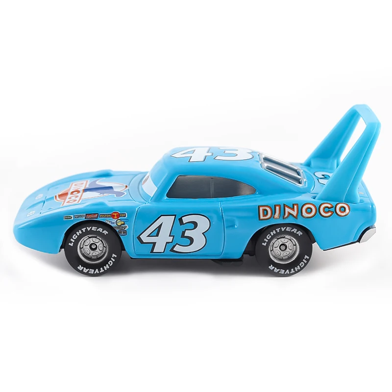 Disney Cars Storm Jackson Dinoco The King Racing Anime Lightning McQueen 1:55, Material de Metal fundido a presión, modelo de juguete, regalos para