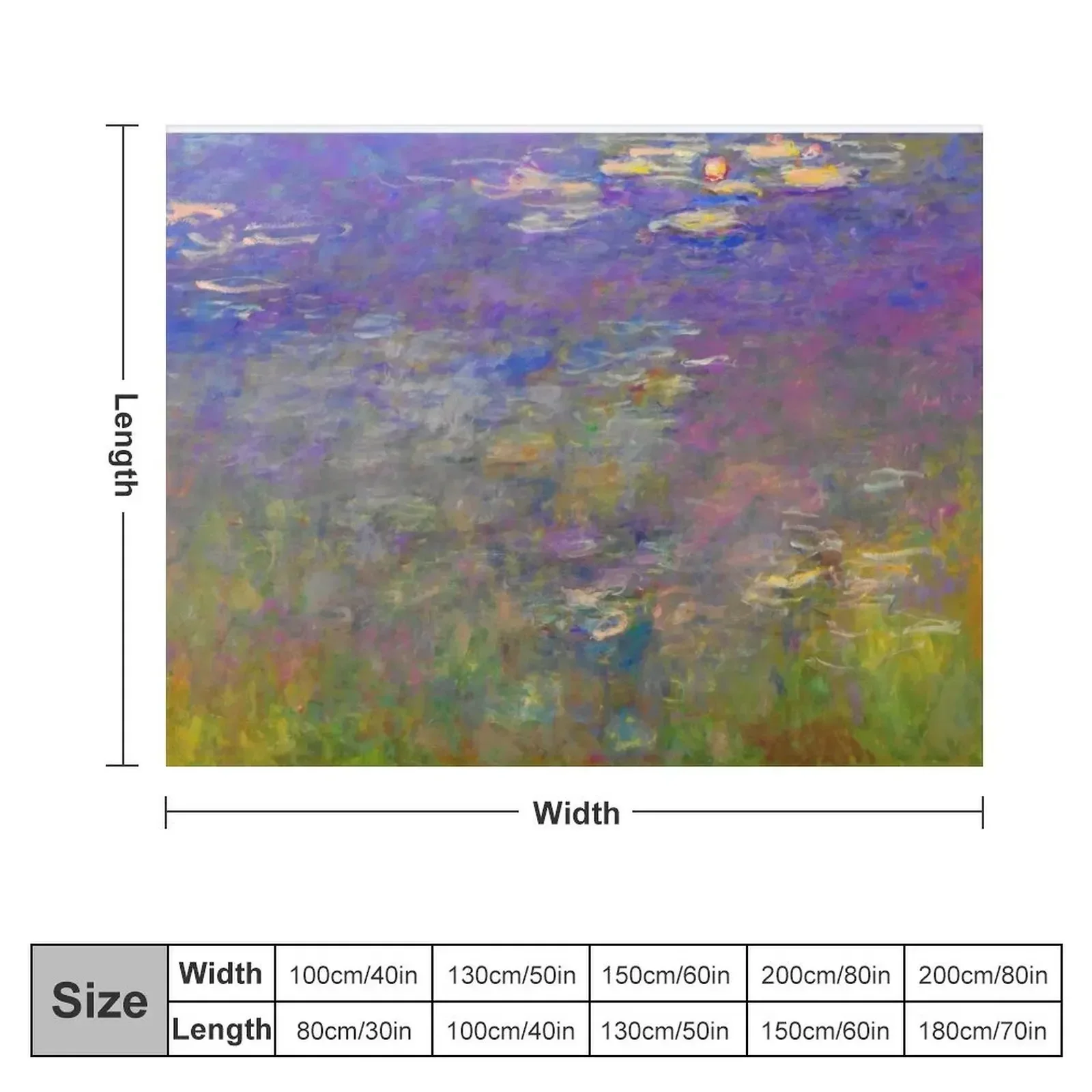 Water Lilies Claude Monet Fine Art Throw Blanket Beautifuls Plaid Moving Summer Blankets