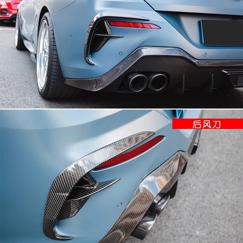 For BMW 8 Serie G14 G15 G16 830 840 FRP Carbon Fiber Car Front Bumper Wind knife Splitter Spoiler Canard Air Knife Trim