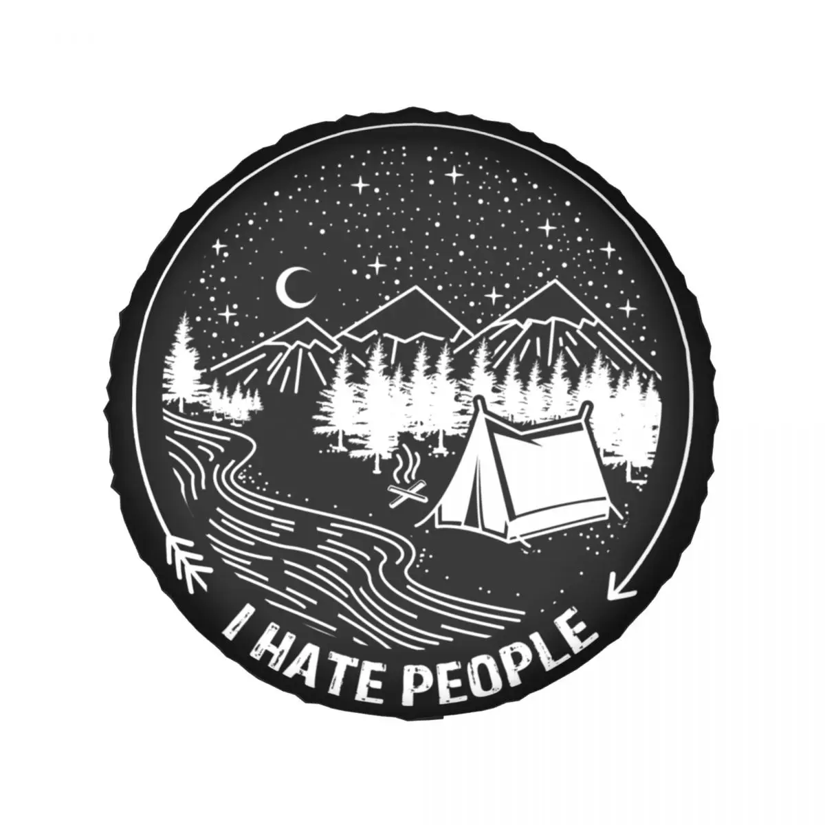 I Hate People Camp Spare Wheel Tire Cover for Mitsubishi Pajero Funny Camper Camping Lover Vehicle Accessories 14