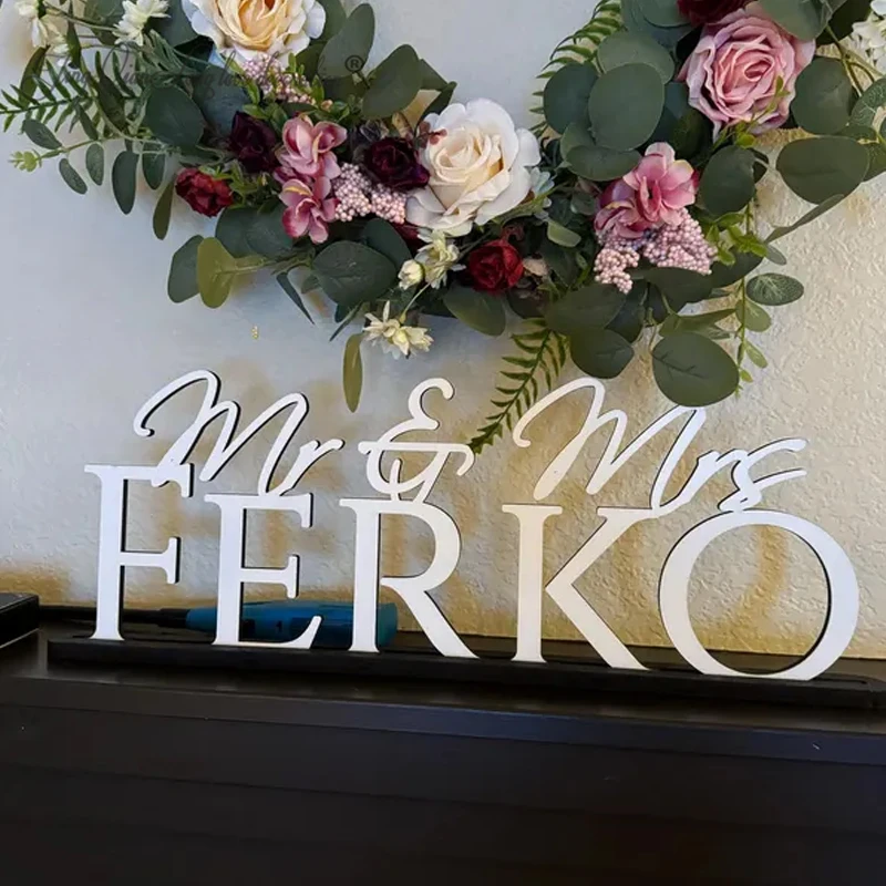 Sweetheart Table Sign, Head Table Décor, Personalized Wedding Table Sign, Last Name Fireplace Sign, Mantle Decor, Wedding Gift