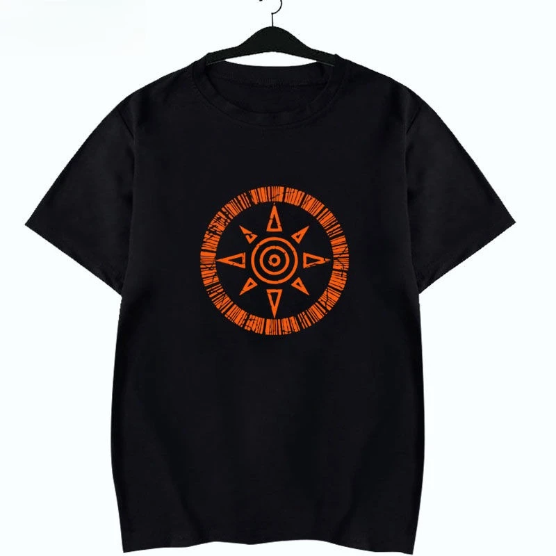 

Minimalist Sun Tee Unisex White Orange Concentric Circles Print Breathable Cotton Shirt Abstract Symbol Urban Fashion