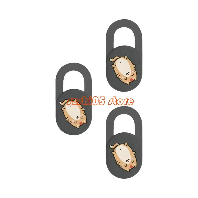 781E 3pcs Cartoon Kitten Camera Cover Webcam Cover Slide Universal Camera Cover