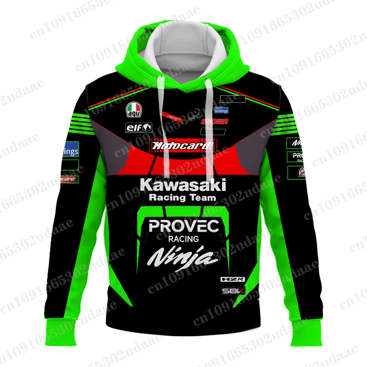 2024 New Kawasaki Team Racing Competition Men\'s and Women\'s Extreme Sports Enthusiasts Fashion Hooded Sweatshirt