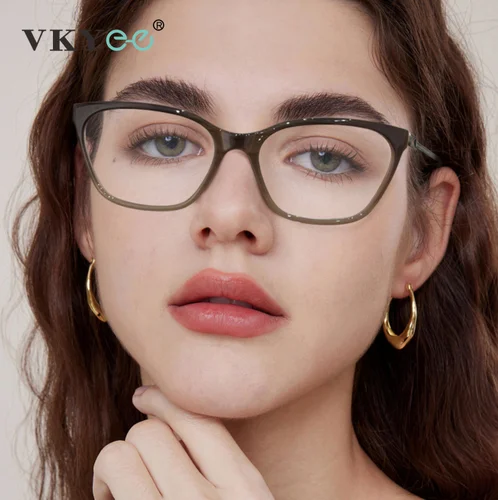 VICKY, nueva moda, gafas de lectura con luz azul para mujer, diseño Simple personalizado, ojo de gato, se pueden personalizar con prescripción