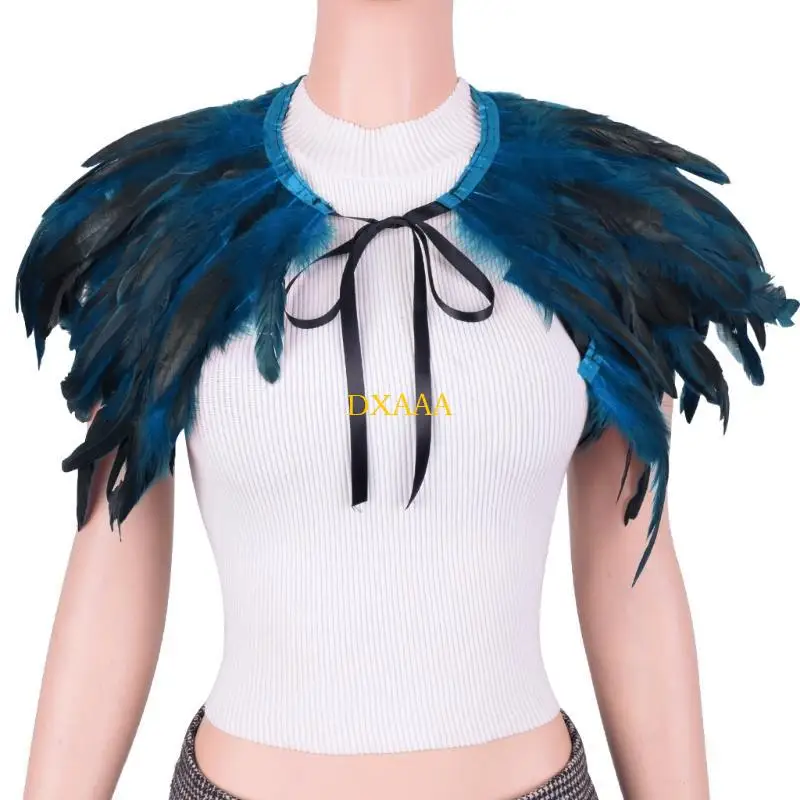 DXAA Colorida envoltura hombro plumas para mujer Cosla cosplay encogimiento hombros para celebraciones cosplay y