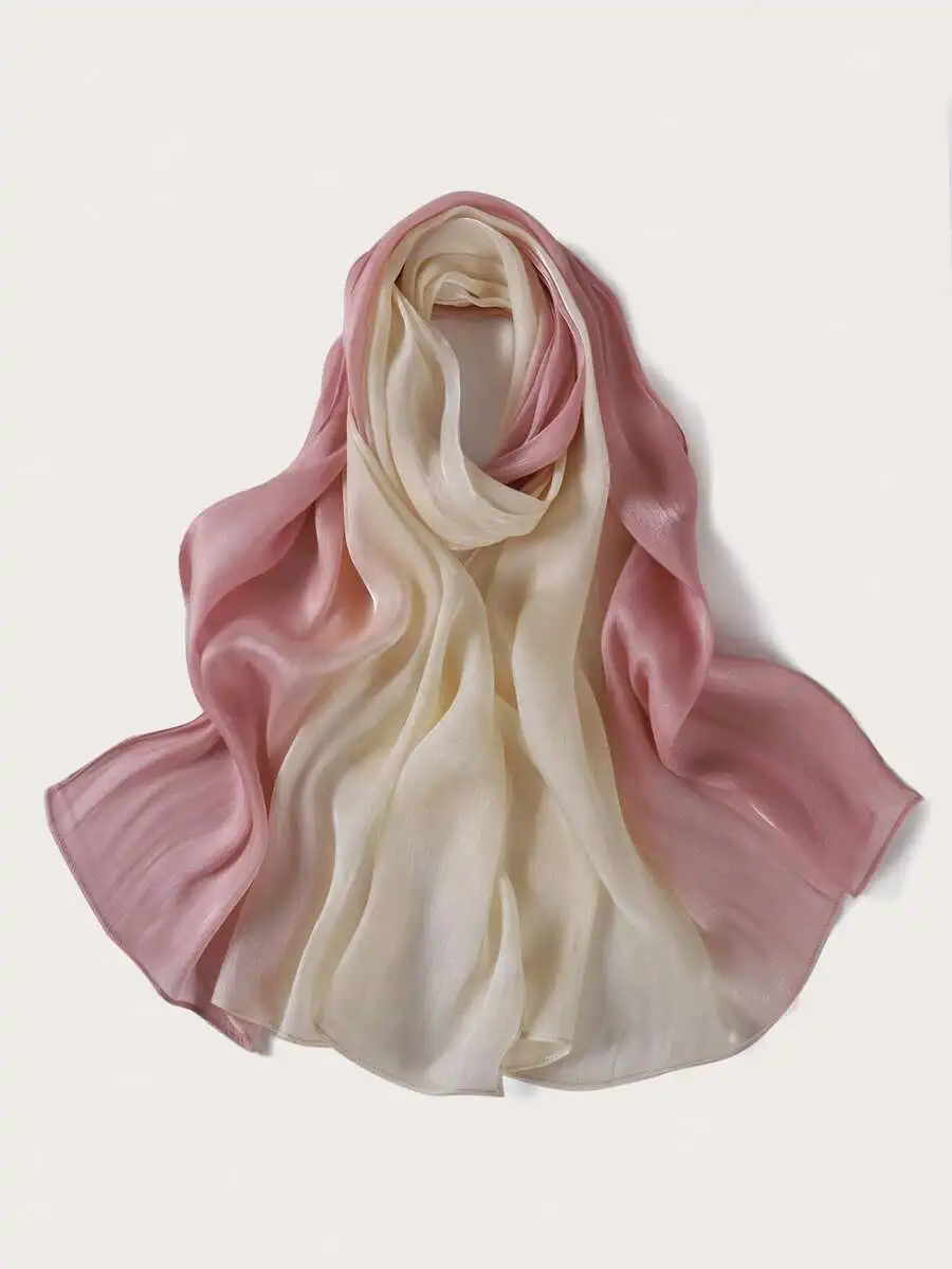

Womens Gradient Shiny Scarf Lightweight Elegant Shawl Fashion Headscarf