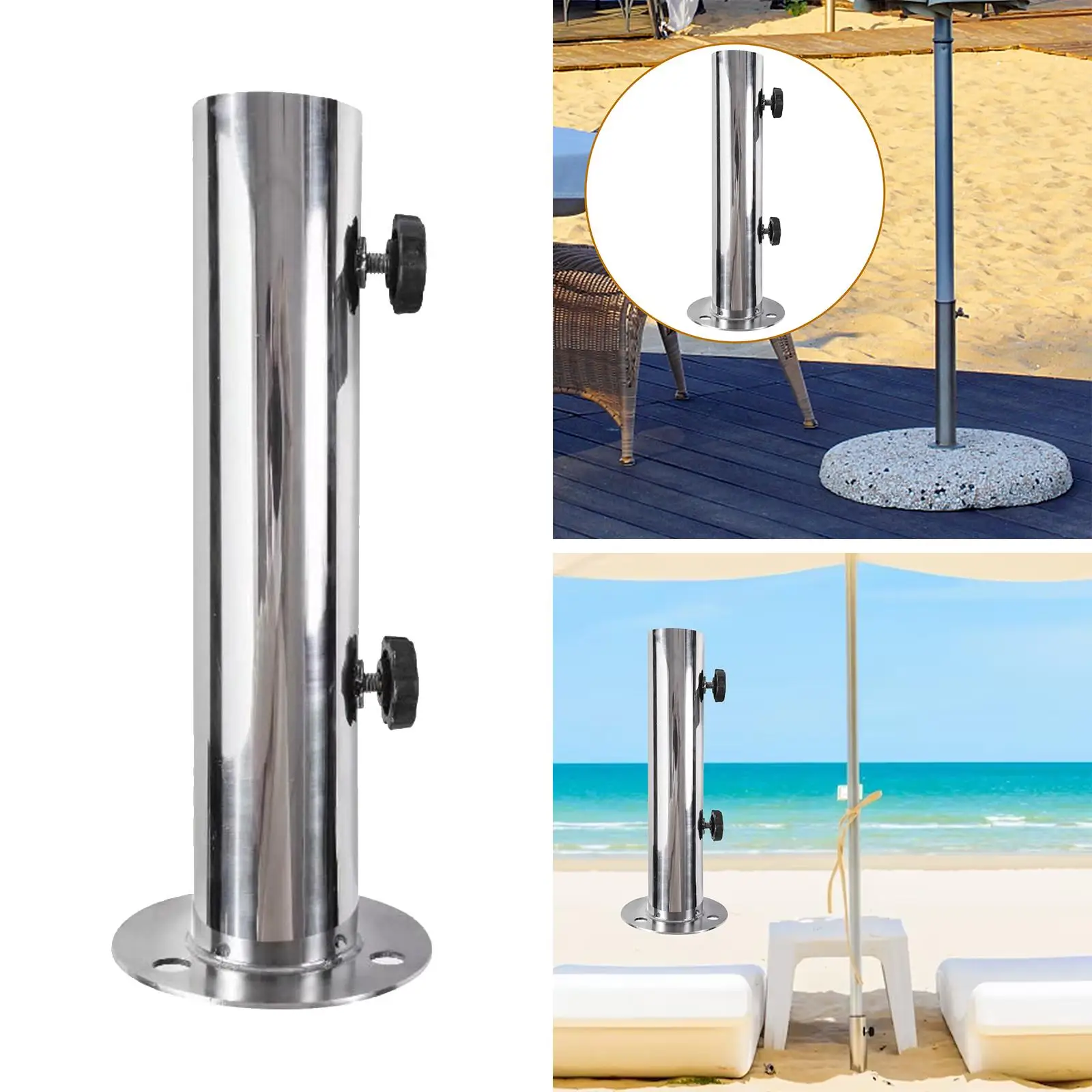 Deck Umbrella Base Stand Heavy Duty Umbrella Mount for Docks Outside Balcony