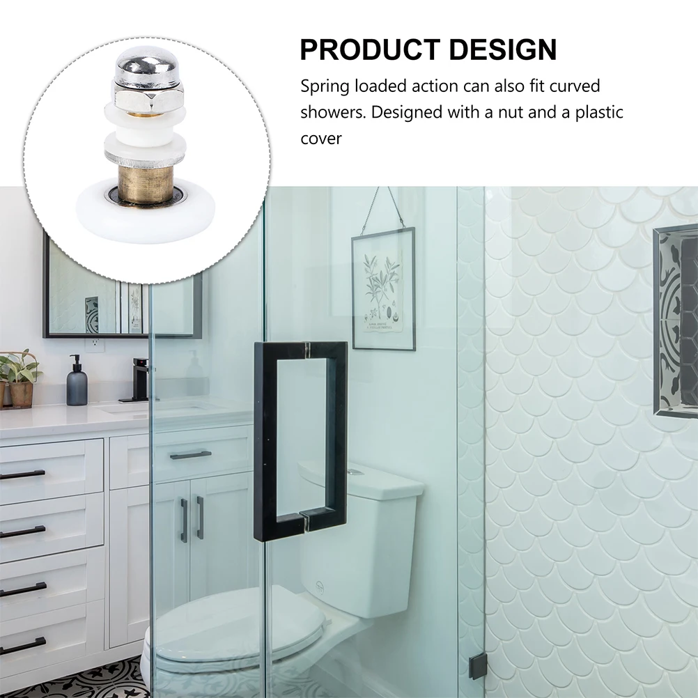

Shower Door Rollers Glass Sliding Pulleys Stainless Steel Copper Nylon Replacement Wheels Runners Smooth Suitable