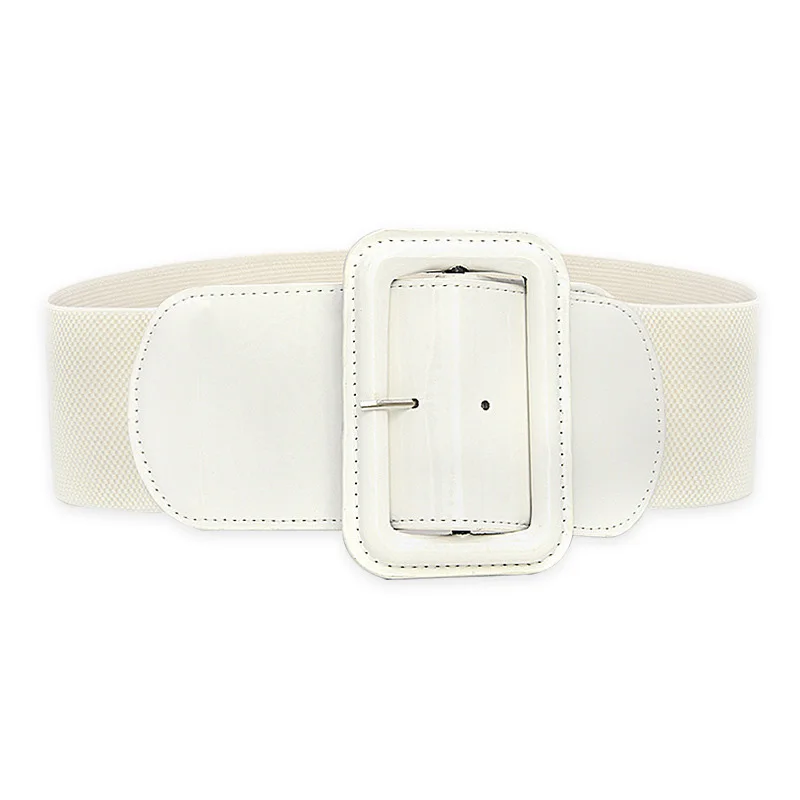 Plus Size Elastic Lacquer Black Corset Belt Female Big Wide Stretch Cummerbunds Designer Belts For Women Gothic Y2K Waistband