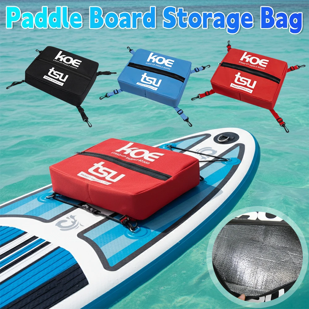 Paddleboard Storage Bag Waterproof Deck Cooler Pouch Sup Paddle Board Accessories Bag for Paddleboarding Camping Kayaking