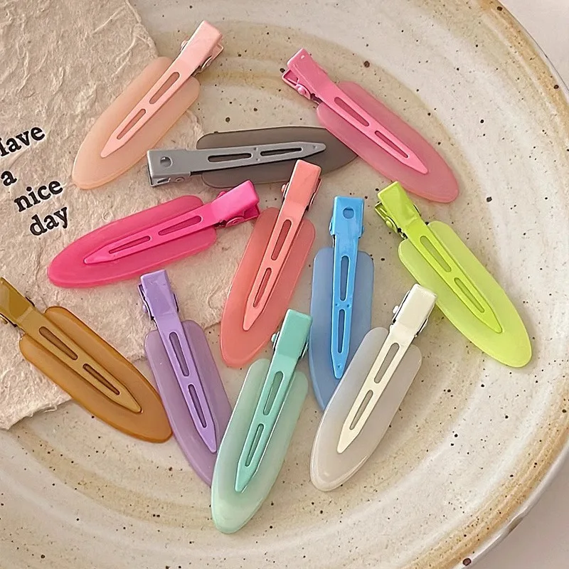 AISHG New Jelly Color Matte Traceless Hair Clip for Women Solid Color Versatile Fashion Duckbill Clip Girl Hair Accessories