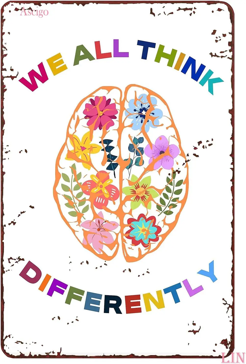 Education Wall Decor for Preschool Neurodiversity Poster We All Think Differently Brain Art The rapist Office Decor Counselor Wa