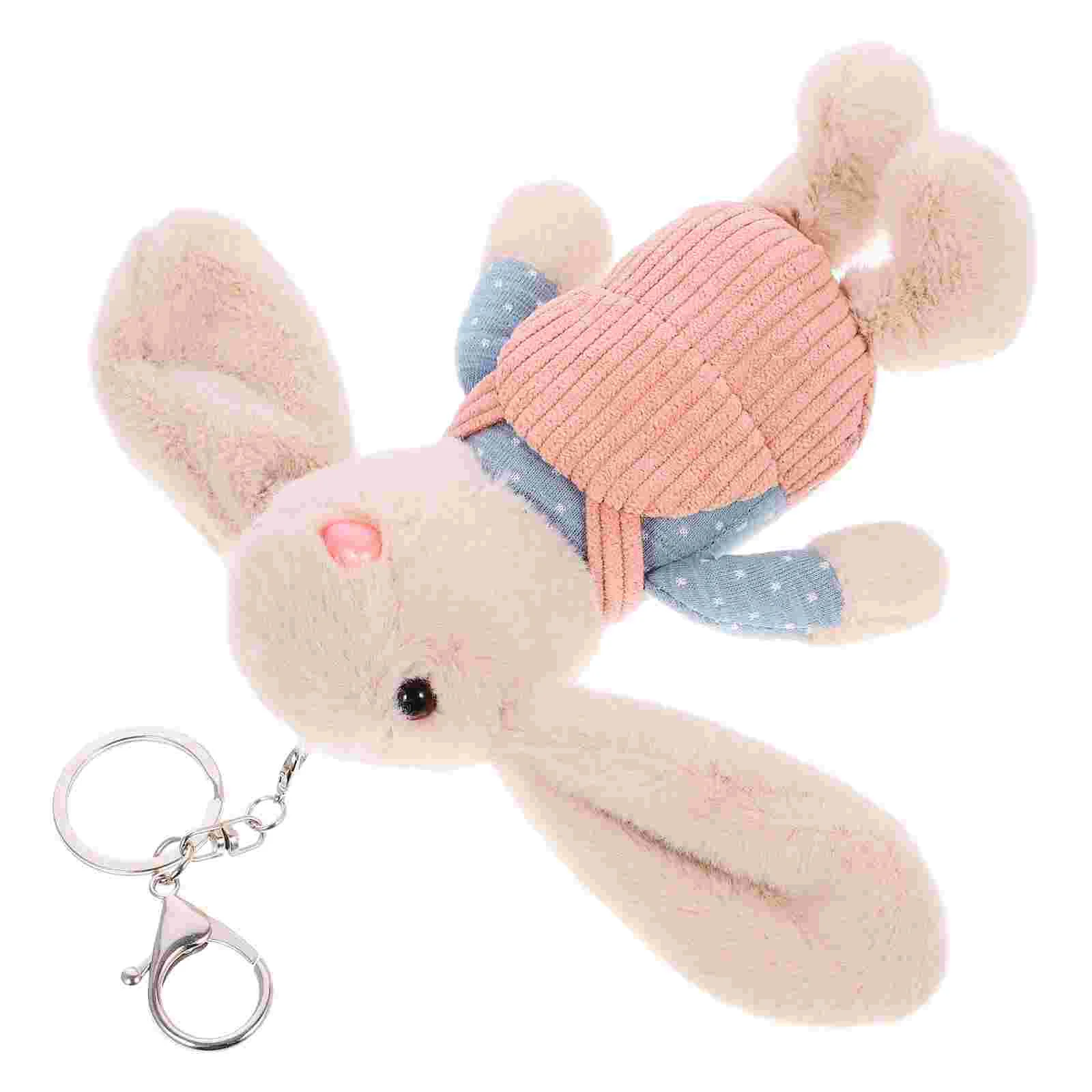 

Rabbit Plush Toy Key Holder Stuffed Animal Keychain Pendant Bunny Keyring Cute Miss