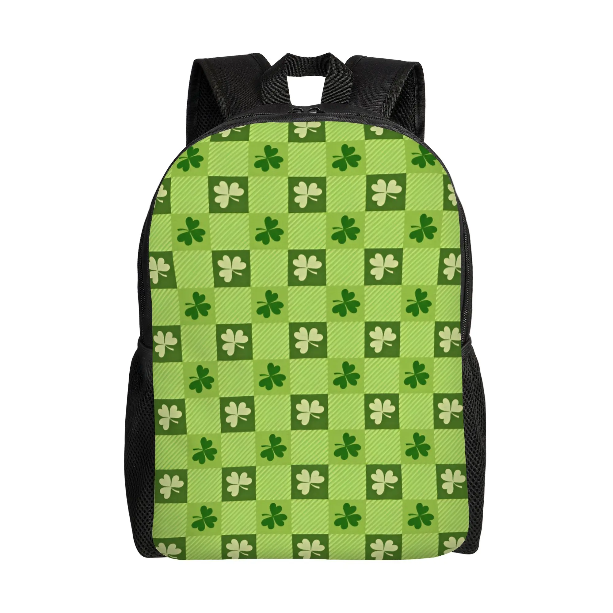 

St Patrick's Day Irish Shamrock Clover Casual Backpack Student Hiking Travel Daypack for Men Women Laptop Computer Canvas Bags