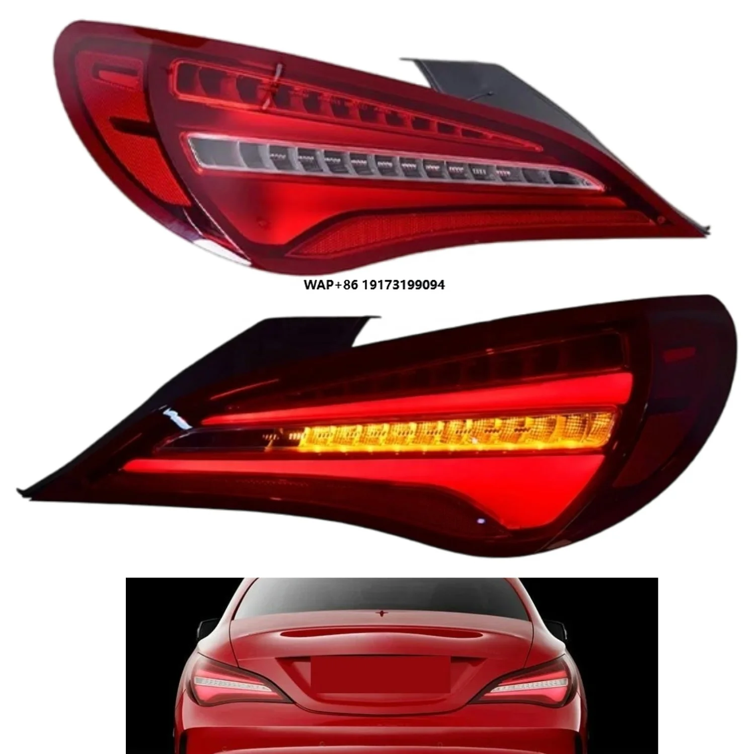 

Комплект полностью светодиодных задних фонарей для Mercedes-Benz CLA Class W117 X117 (2013-2019): обновление старых фонарей до новой модели, включая стоп-сигналы и фонари заднего хода