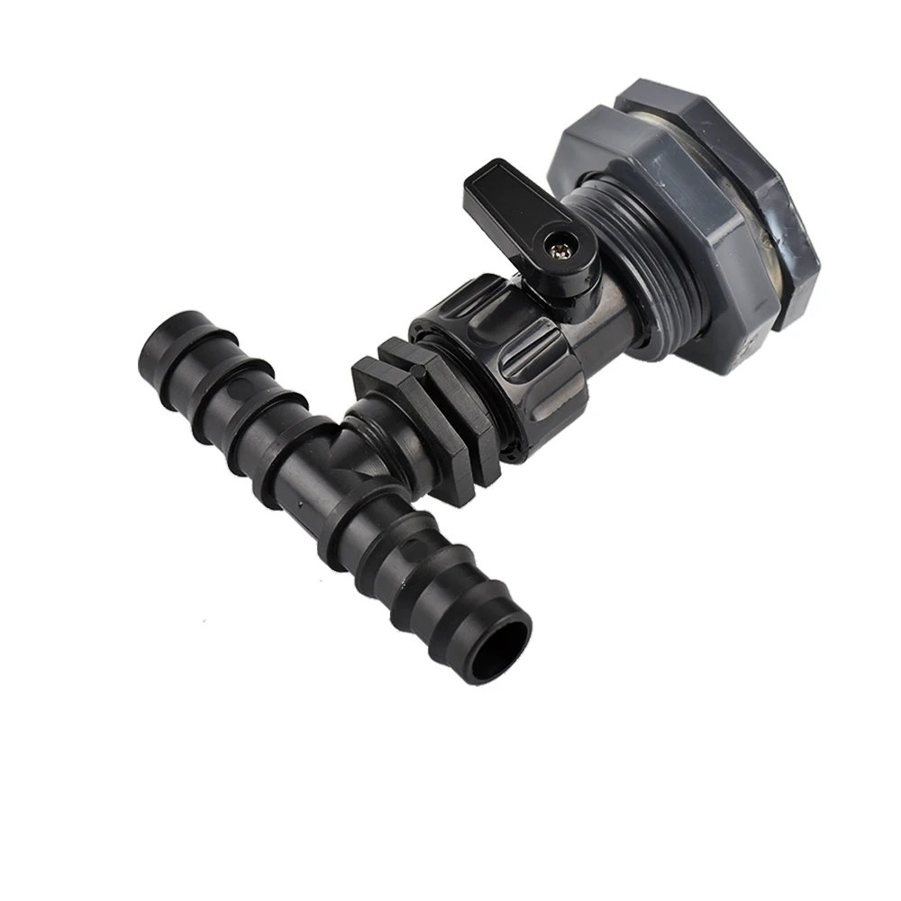 Conector de tanque de agua de PVC de 3/4 pulgadas, tubería de púas para montaje de tubería a granel para barriles de lluvia, estanques de acuarios