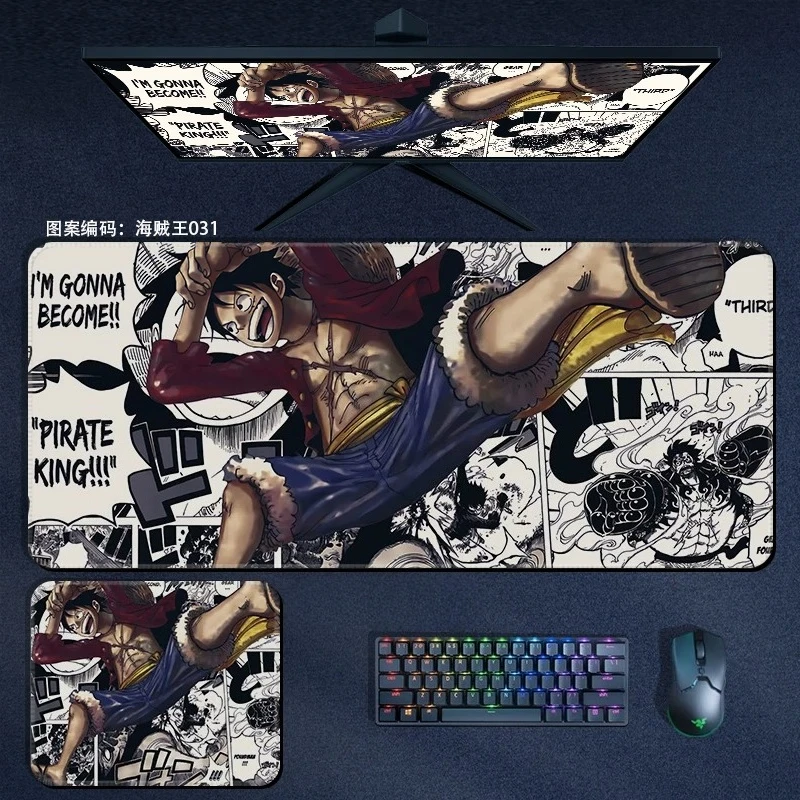 Multi-size ONE PIECE Leather Mouse Pad for Boys E-sports Game Office Computer Keyboard Pad Notebook Tablemat Student Writing Pad