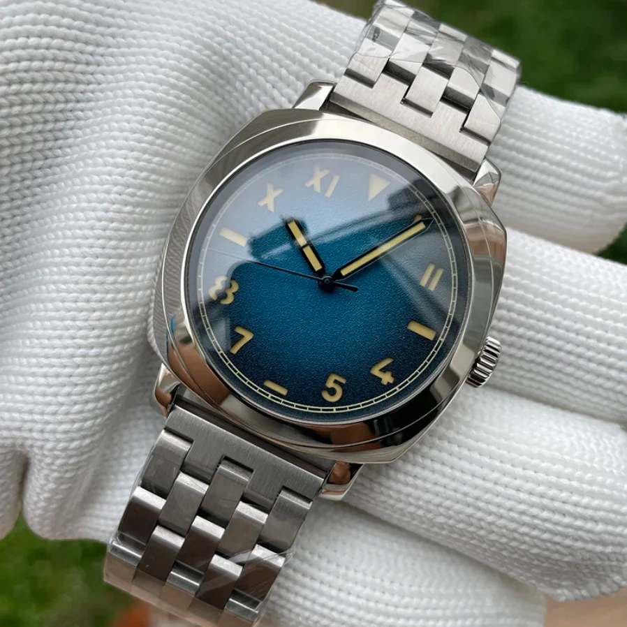 STEELDIVE Men Automatic Watch 42mm Square Mechanical Wristwatch Diver 20Bar Waterproof C3 Luminous Sapphire NH35 California Dial