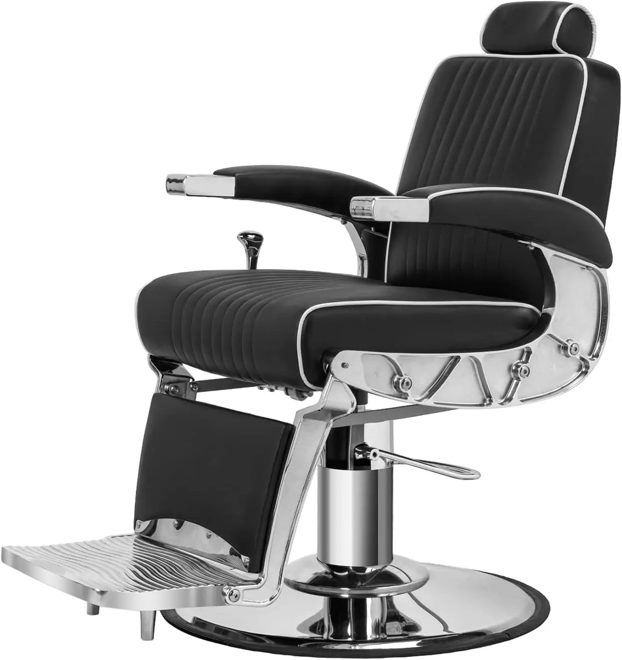 Omysalon Professional Barber Chairs For Barbershop, Aluminium Alloy Frame Heavy Duty, Vintage Salon Chair All Purpose Chair For