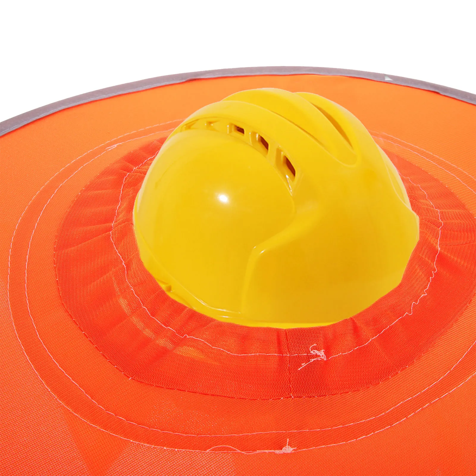 

Summer Sun Protection Hard Hat Visor Full Brim Mesh Safety Shade Adjustable Elastic Band Neck Cover Bright Yellow Fits