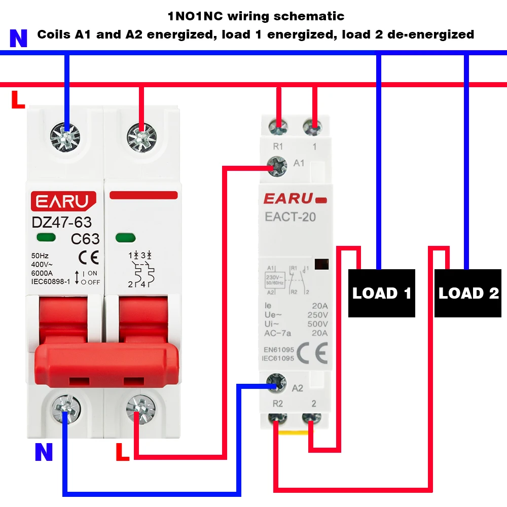 4P 16-100A AC/DC 24V 220V 50/60Hz Din Rail Household AC Modular Contactor Switch Controller 4NO 4NC 2NO 2NC DIY Smart Home Hotel