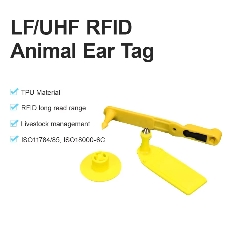 100pcs ISO11784/85 ISI180006C RFID Animal Ear Tag IP67 TPU Material Sheep Ear Tag for Sheep Farm Livestock Management