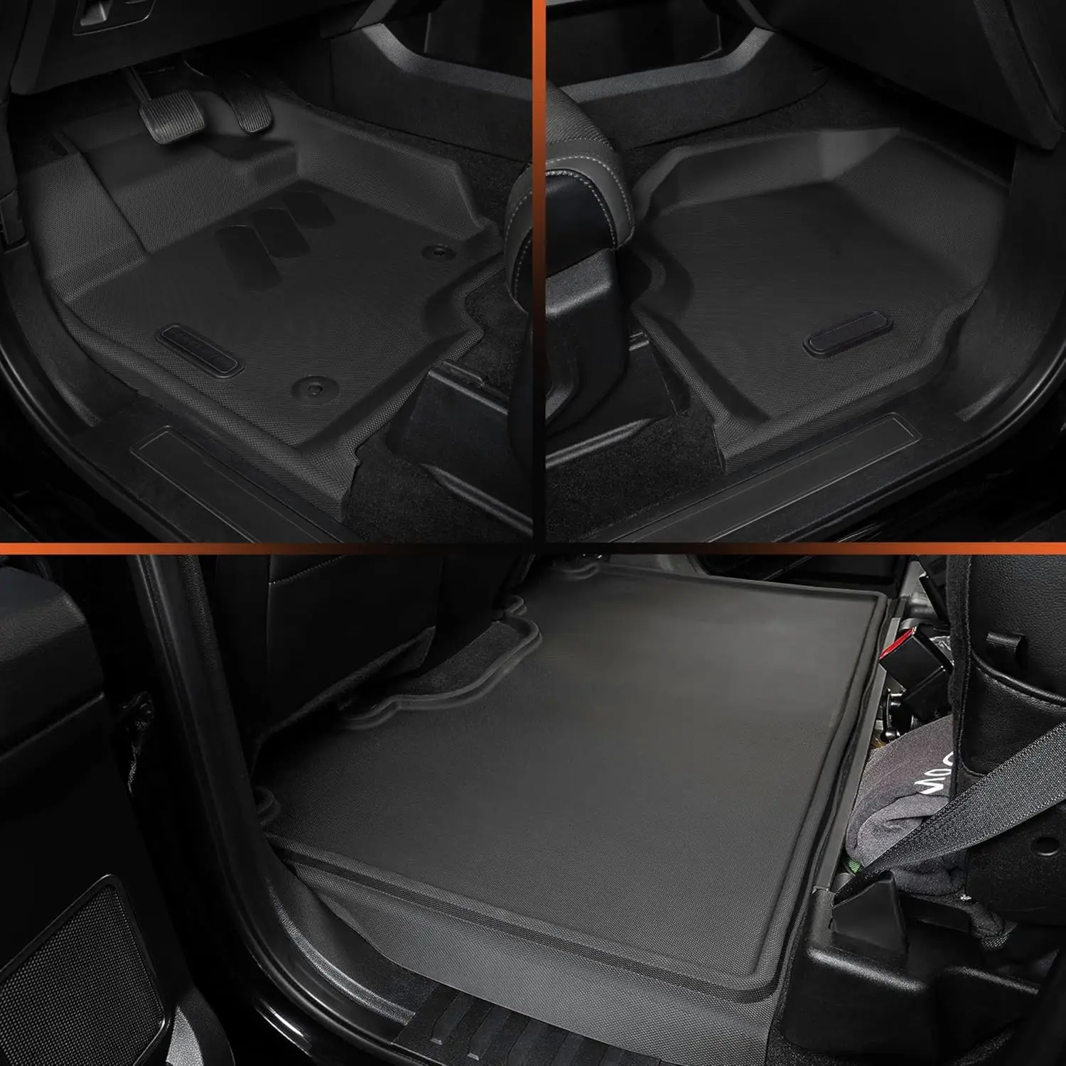 All-Weather Floor Mats for Pickup Trucks, Made in USA, Precision Fit, Heavy Duty, Covers Front & Rear