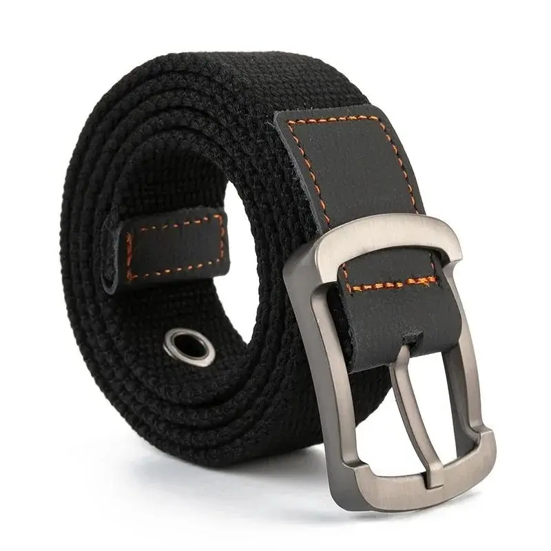 New Men Women Canvas Waistband Woven Needle Buckle Casual and Versatile Youthful Student Jeans Trendy Accessories