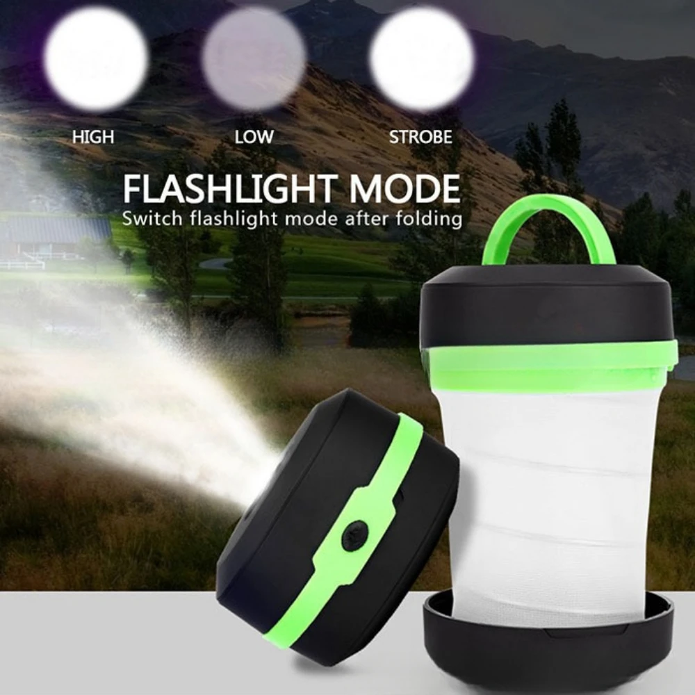 

Telescopic Foldable LED Camping Light Portable Tent Light Night Light Emergency Lantern Fishing Handlamp Use AA Battery