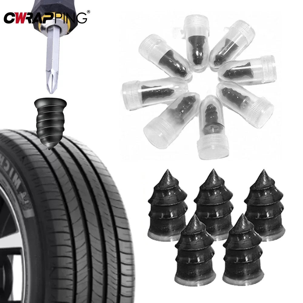 10-60 peças de Pregos de Borracha e Metal para Reparo de Pneus de Carro, Moto, Caminhão, Scooter e Bicicleta, Ferramentas e Acessórios para Reparo de Furos em Pneus