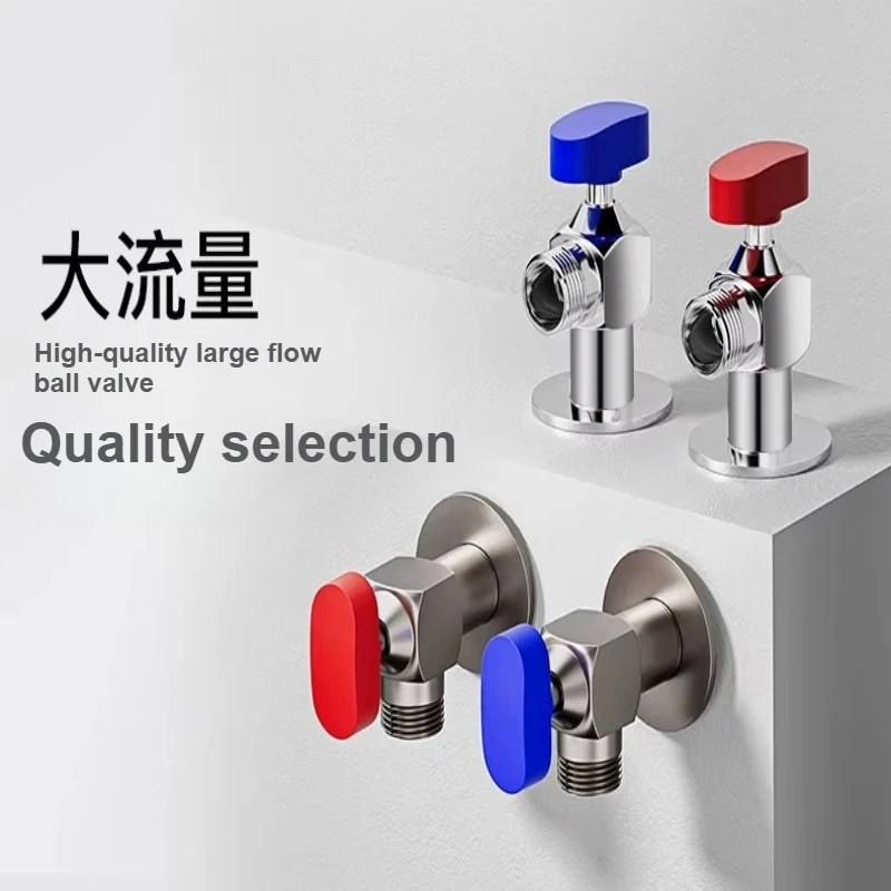 

Copper Alloy High Flow Full Ball Core G1/2 Angle Valve Ball Valve Hot Cold Inlet Valve for Water Heater Faucet