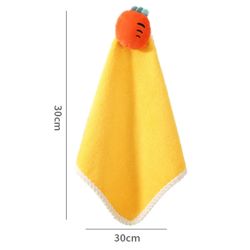 Cute Hand Towels Bathroom Towels with Hanging Loop Microfiber Coral Fleece Absorbent for Kitchen Bathroom Bedroom