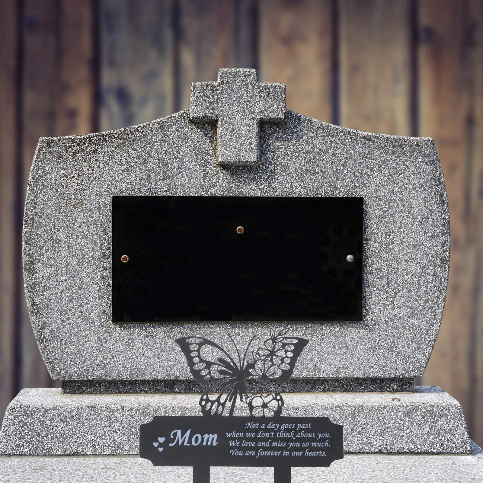 مقاوم للماء فراشة تذكارية حصة أنيقة القبر علامة للأم دائم الديكور في الهواء الطلق المعادن النحت مقبرة اللوحة #1