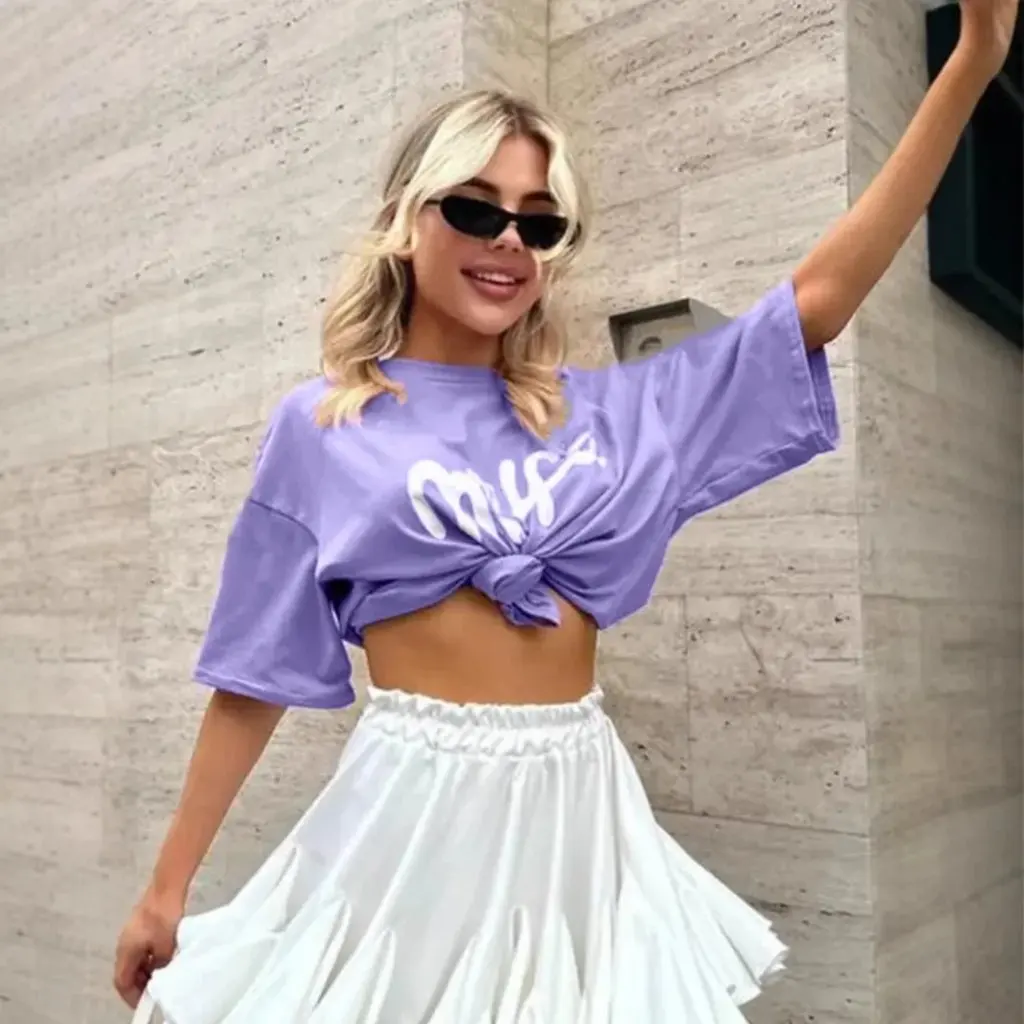 

Модная свободная футболка с короткими рукавами в стиле ретро, 100% чистый хлопок, элегантный универсальный принт в европейском и американском стиле в западном стиле