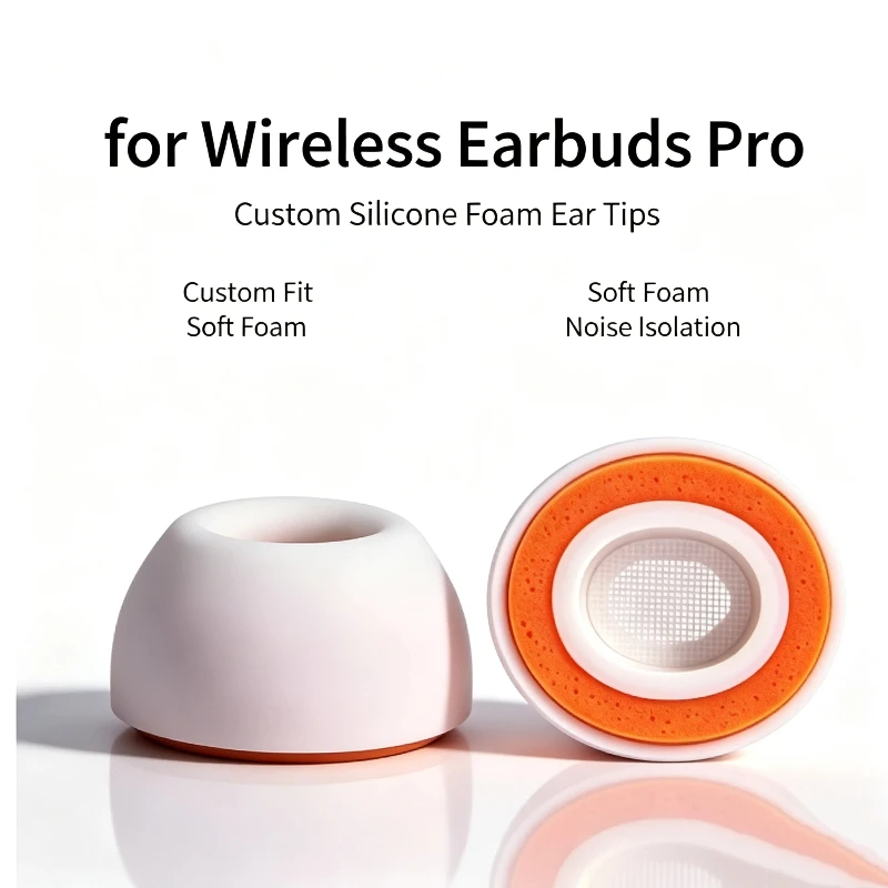 Silicone Foam Ear Tips for Air‑Pods Pro 3, Replacement Ear Caps With Filter Mesh Noise Isolation 5 Sizes