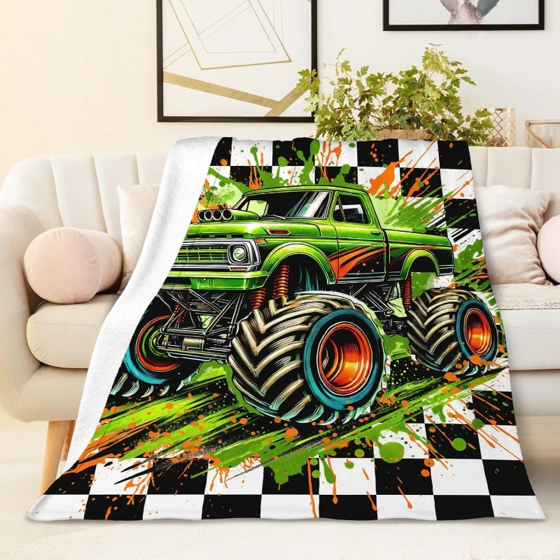 

Truck Blanket for Boys Kids Gift Soft Cozy Flannel Throw Blankets for Sofa Couch Bed Office Travel Camping Party Gift Home Decor