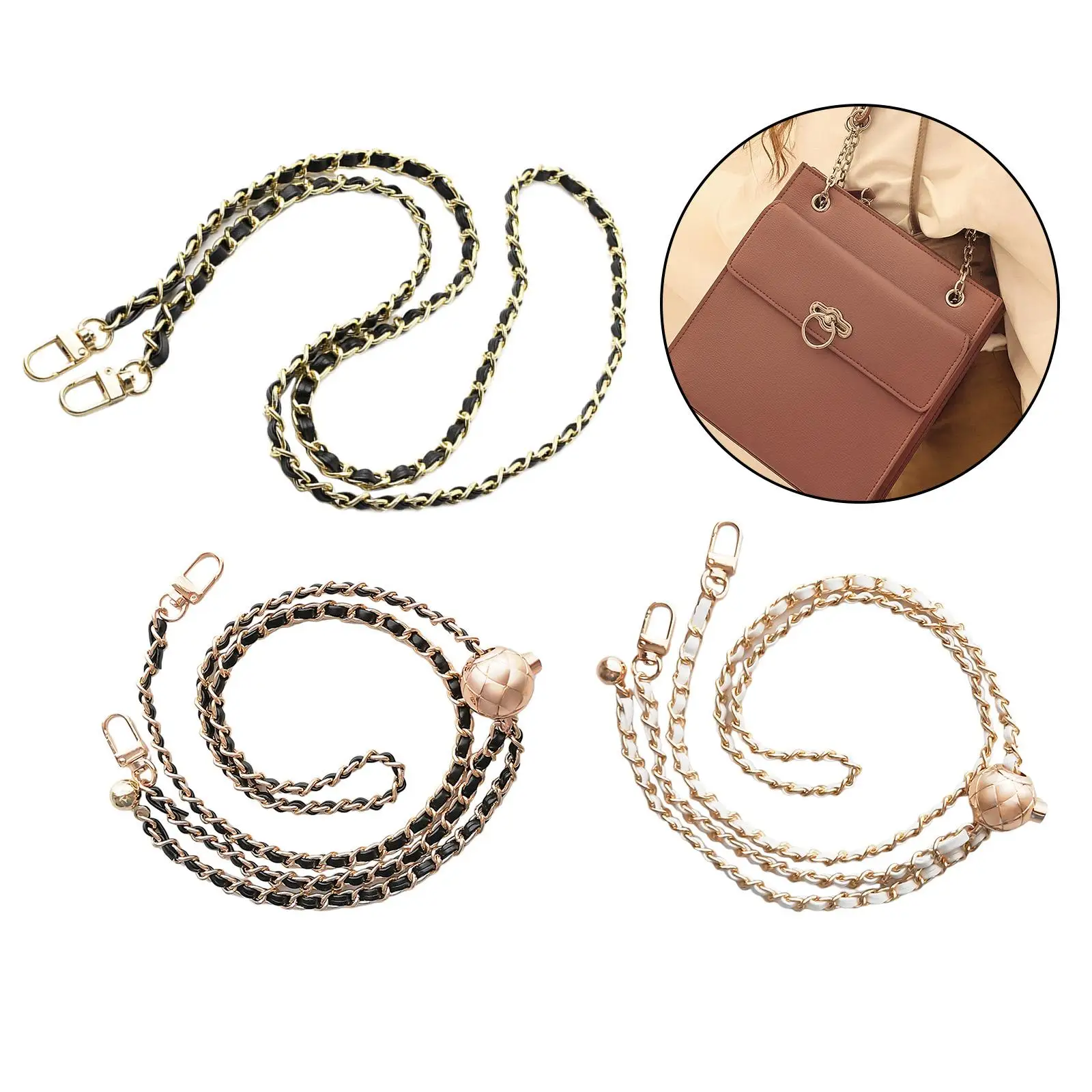 

Fashion , Handle Metal Buckle Charms PU Leather Shoulder Strap, Women's Crossbody Accessories, DIY Purse Decoration