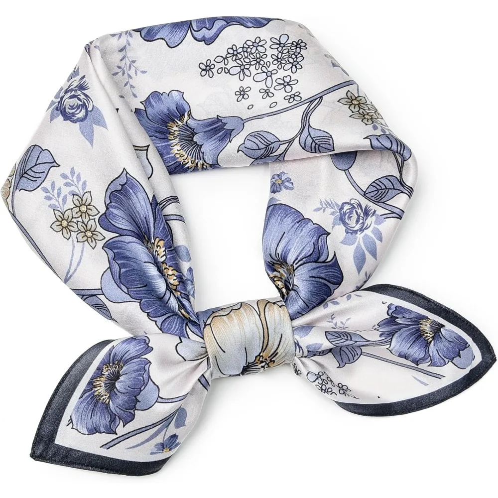 

Квадратный шарф из чистого шелка шелковицы 25,6 дюйма X25,6 дюйма — женский шарф на голову и шею, в подарочной упаковке