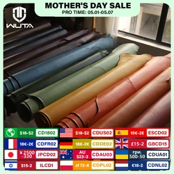 WUTA 1 Square Feet Irregular Waxed Bull Vegetable Tanned Cowhide Leather Piece DIY Genuine Leather Full Grain 12Color Available