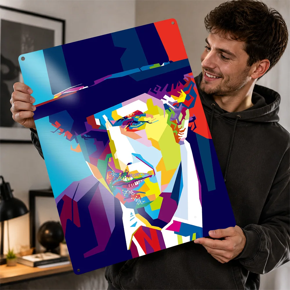 Bob Dylan Printed Poster Personalized Aluminum Metal Sign Bold Alternative Icon Wall Art Created For Home Studios Or Rock Fans