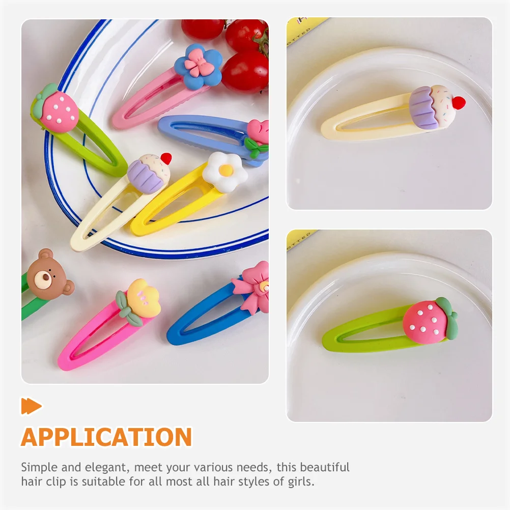 

10pcs Cartoon Fruit Hair Clips For Hair Accessories Hairpins Barrettes Durable Clip Style Easy To