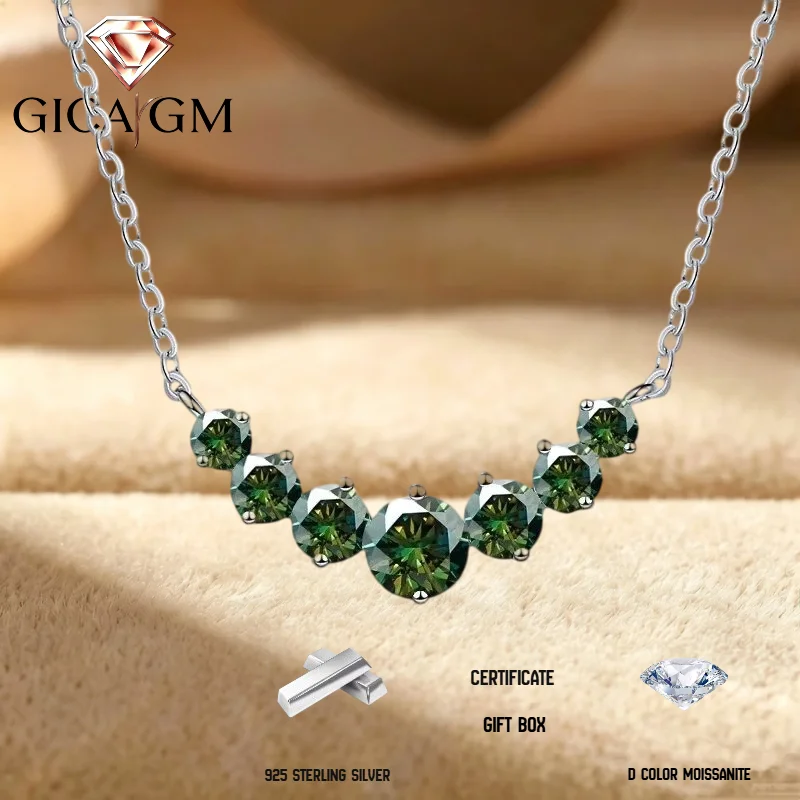 2.8CT Total Moissanite  Necklace Elegant 925 Sterling Silver Neck Jewelry Decoration Gift for Proposal Engagement Birthday Gift image 5