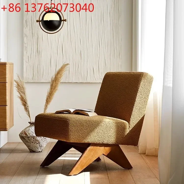 Wabi Sansi sofa chair single backrest pier pier retro solid wood living room leisure chair