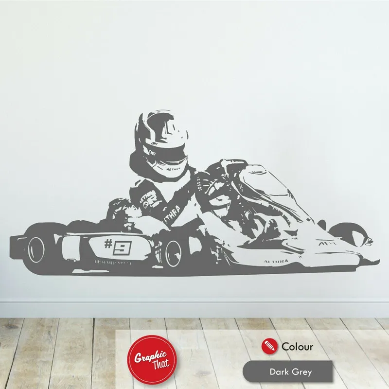 Kart Racing Vinyl Decals Custom Coding Off-Road Extreme Kart Racing Racing Lovers Boys Girls Bedroom Room Art Deco Sticker Gifts