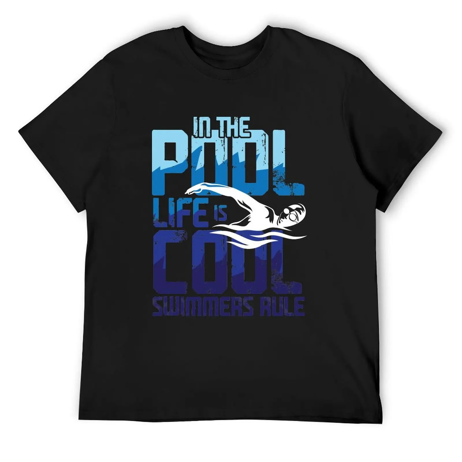 

In The Pool Life Is Cool Swimmer Rule for a Swimmer Футболка милые топы Блузка для мальчика винтажная мужская футболка